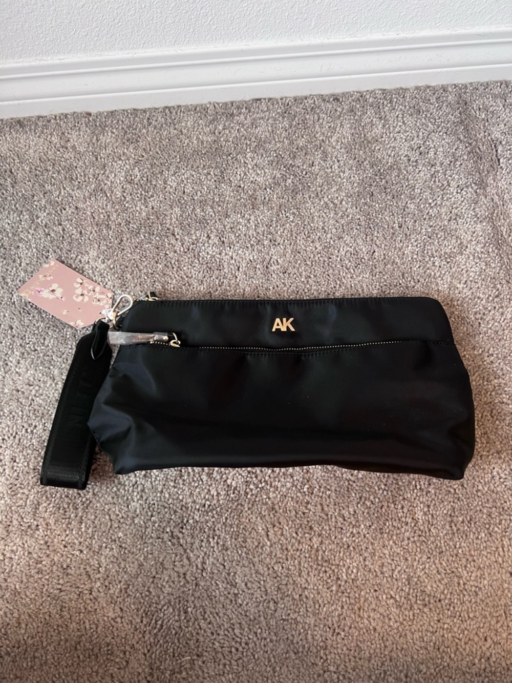 Anne Klein Medium Nylon Wedge Pouch – Black